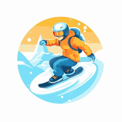 Snowboarder. Winter sport. Vector illustration in cartoon style.