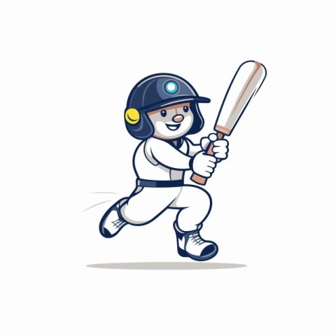 Baseball Player Cartoon Mascot Character Design Vector Illustrat