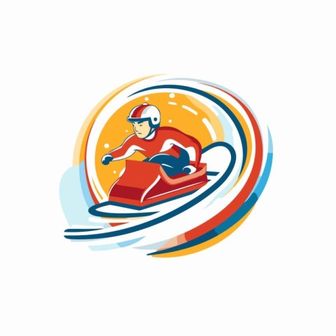 Snowmobiling logo design template. Snowmobiles icon vector.