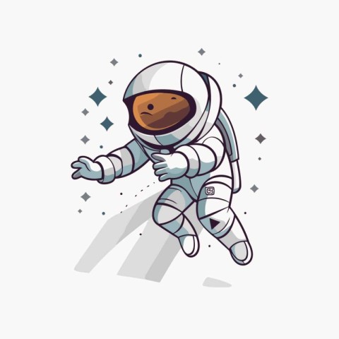 Astronaut in space suit. Vector illustration of astronaut in spa