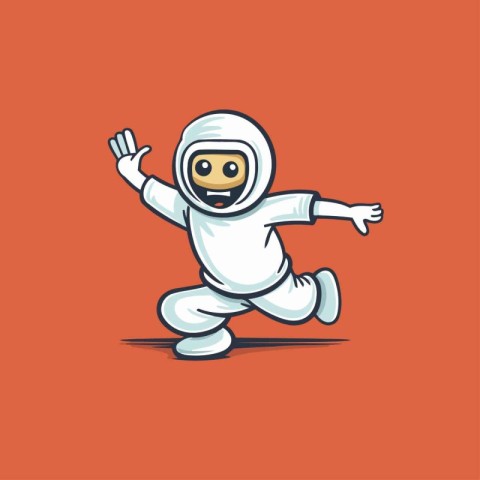 Astronaut cartoon character vector illustration. Cute astronaut