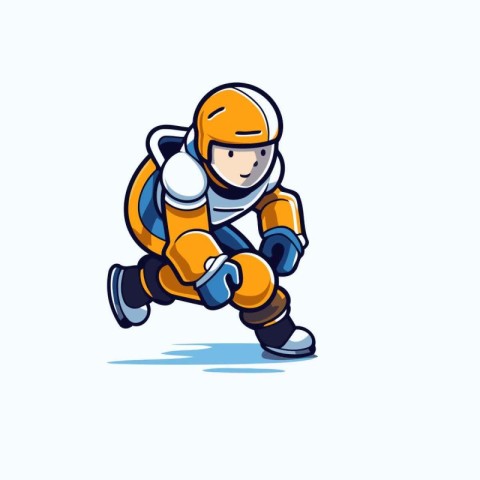 Ice hockey player action cartoon sport graphic vector. Ice hocke