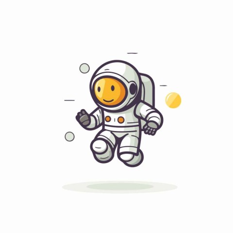 Astronaut in space. vector illustration. Cute cartoon character.