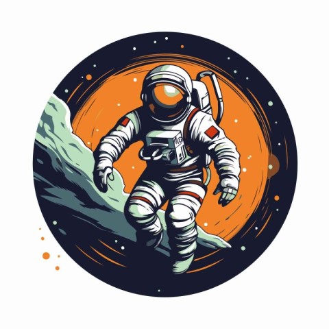 Astronaut in space. Astronaut in outer space. Vector illustratio