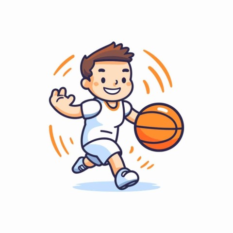 Basketball player vector illustration. Cartoon character of a bo