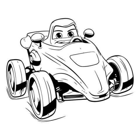 illustration of a racing car on a white background. vector illus