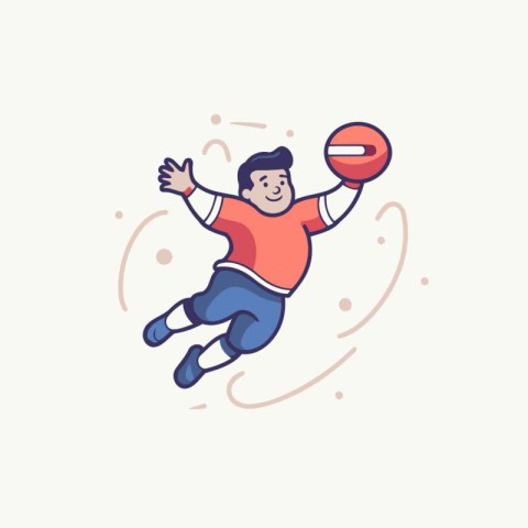 Basketball player jumping with ball. Vector illustration in cart