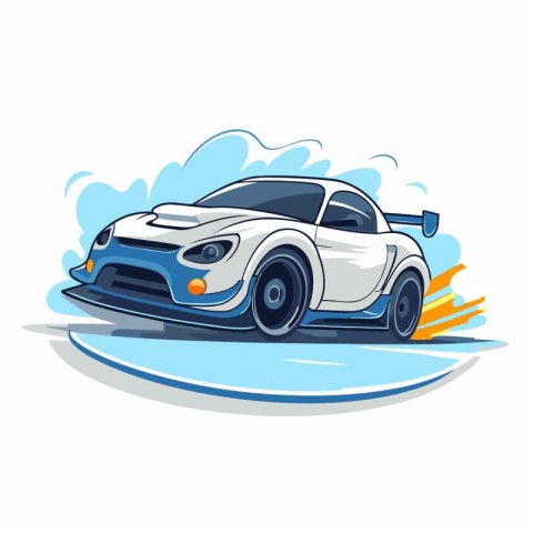 Sport car. Vector illustration isolated on white background. Car