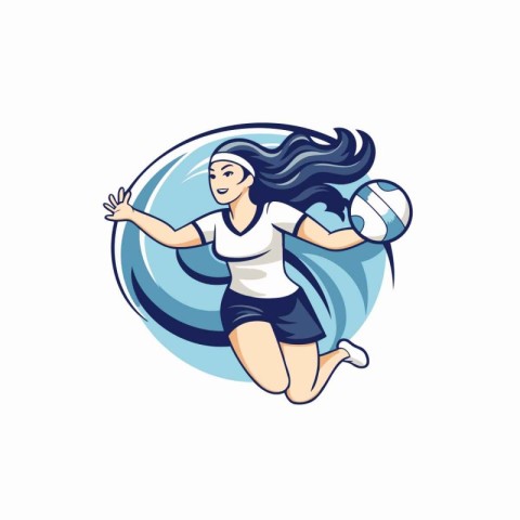 Volleyball player. Vector illustration of a female volleyball pl