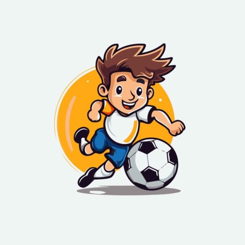 Soccer player cartoon character vector illustration design. Socc