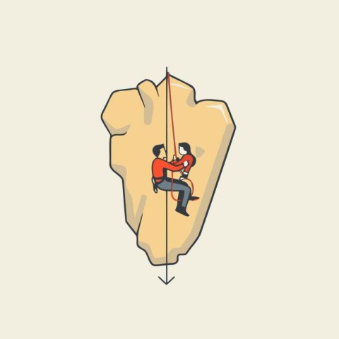 Climbing icon in flat style. Climbing concept. Vector illustrati