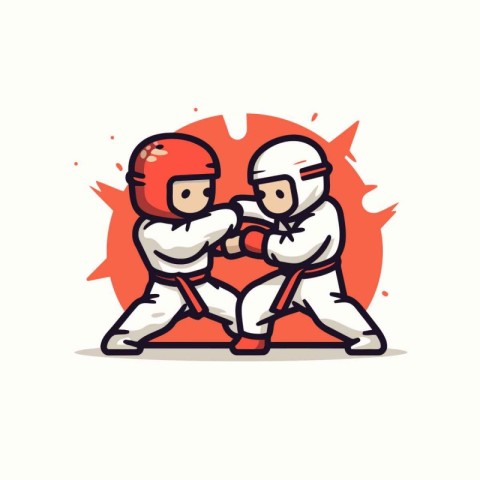 Taekwondo doodle icon. sport vector illustration.