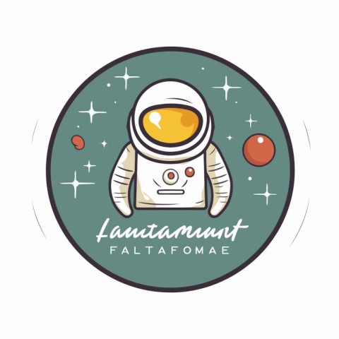 Astronaut flat icon. Vector illustration of astronaut in space.