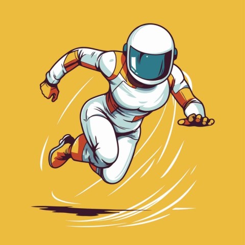 Astronaut flying in space. Vector illustration of astronaut in s