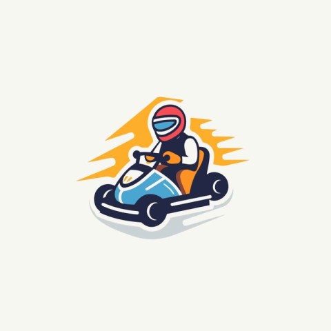 Kart racing logo template vector icon illustration design. Go ka