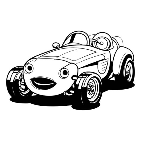 Retro car vector illustration. Isolated on a white background.