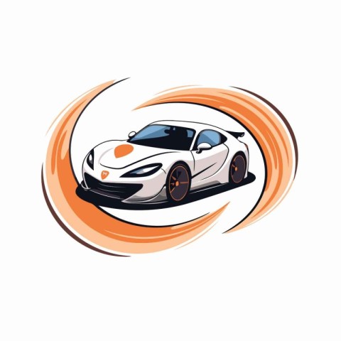 Sport car vector icon isolated on white background. Supercar ill