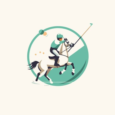 Illustration of a polo player in action. vector illustration.