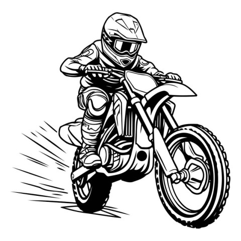 Motorcycle racer on the road. Vector illustration of a motorcycl