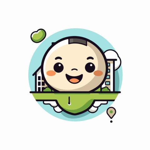 Cute golf ball character. vector illustration. Flat design style