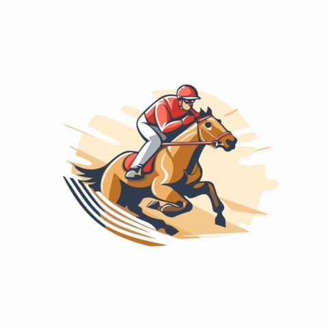 Horse jockey riding equestrian sport icon vector Illustration