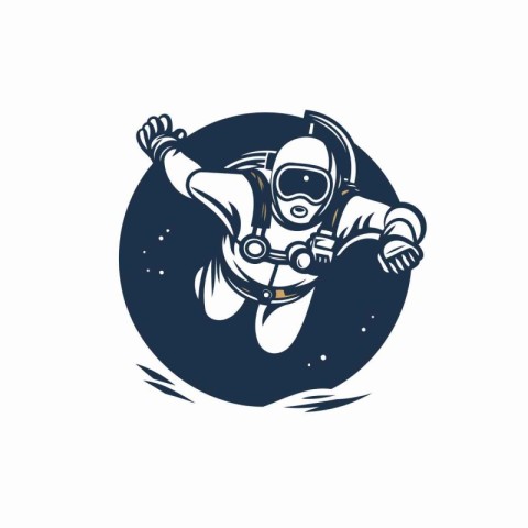 Astronaut flying in space. Vector illustration of astronaut in s