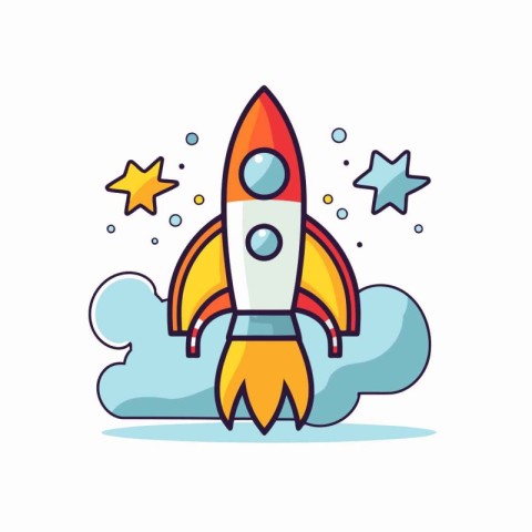 Rocket icon. Flat illustration of rocket icon vector icon for we