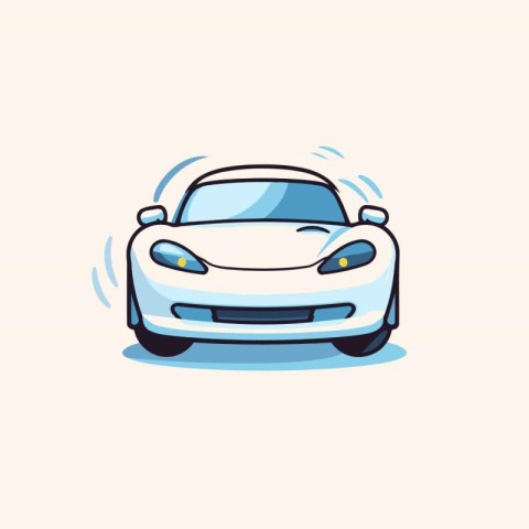 Car icon. Vector illustration of a car in cartoon flat style.