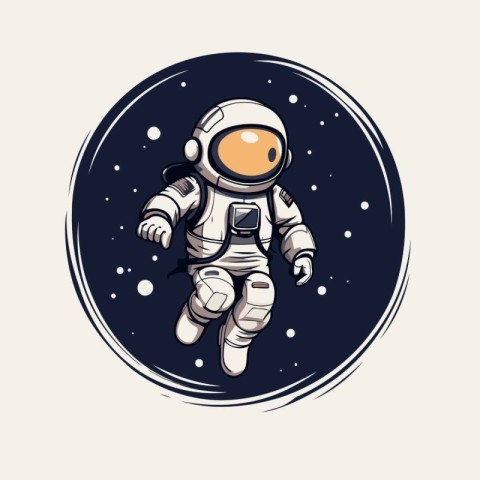 Astronaut in outer space. Vector illustration for your design.