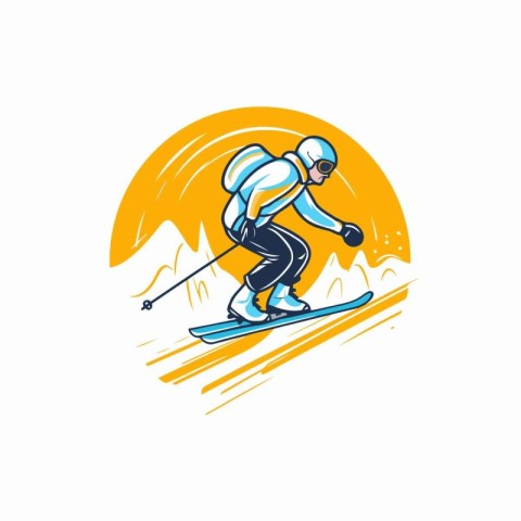 Snowboarder in action. extreme winter sport. Vector illustration