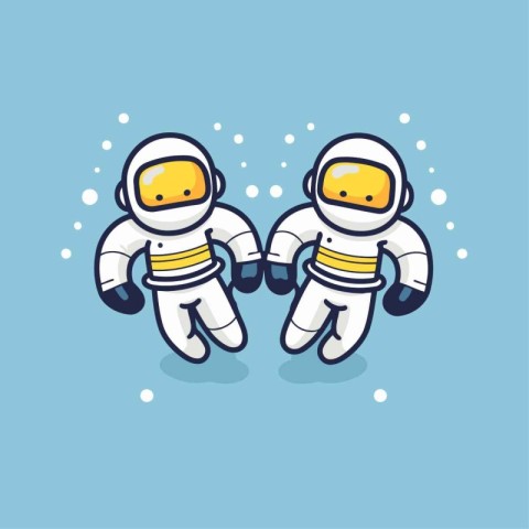 Astronaut cartoon character. Vector illustration in flat design