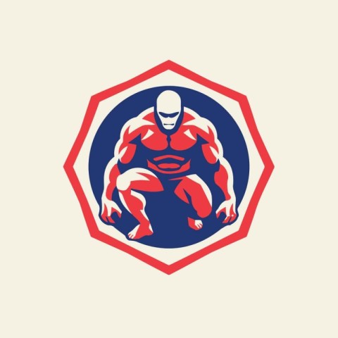 Bodybuilder logo template. Bodybuilder vector icon. Bodybuilder