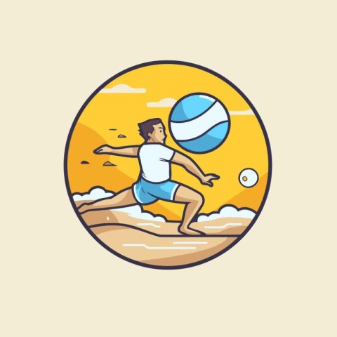 Beach Volleyball icon. vector illustration in flat style.