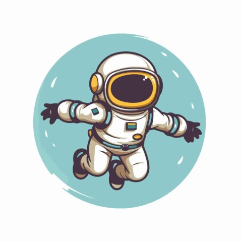 Astronaut in space suit. Vector illustration on white background