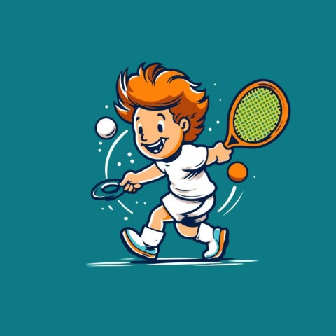 Tennis player. Vector illustration of a tennis player with racke