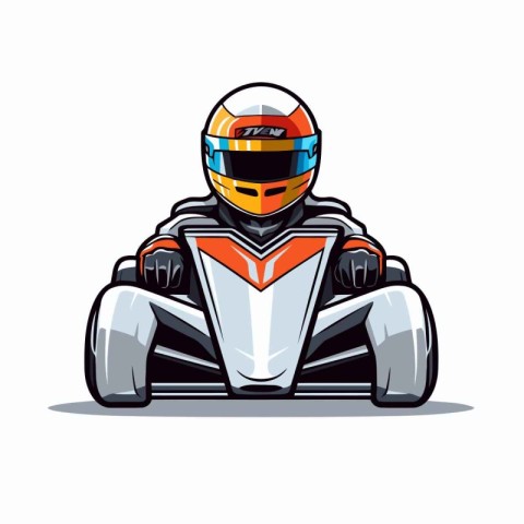 Vector illustration of a racing car on a white background. Carto