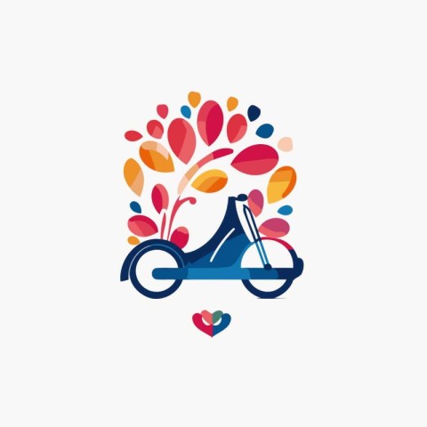 Colorful motorcycle vector logo design template. Motorcycle icon