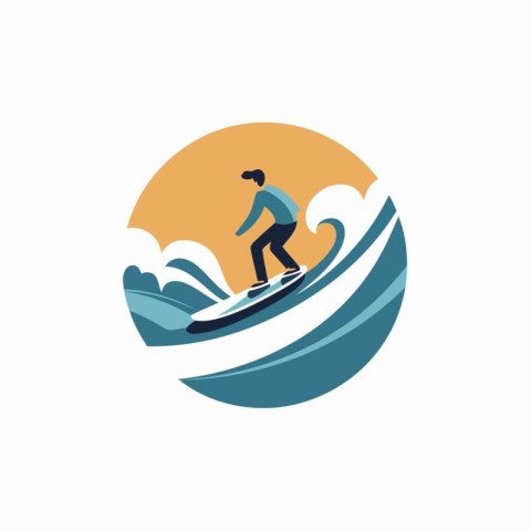 Surfing vector logo template. Surfer icon. Vector illustration.