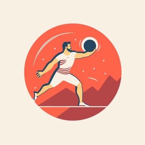 Volleyball player flat vector icon. Volleyball player illustrati