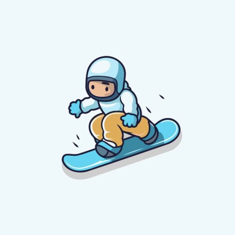 Snowboarder cartoon icon. Vector illustration of a snowboarder.