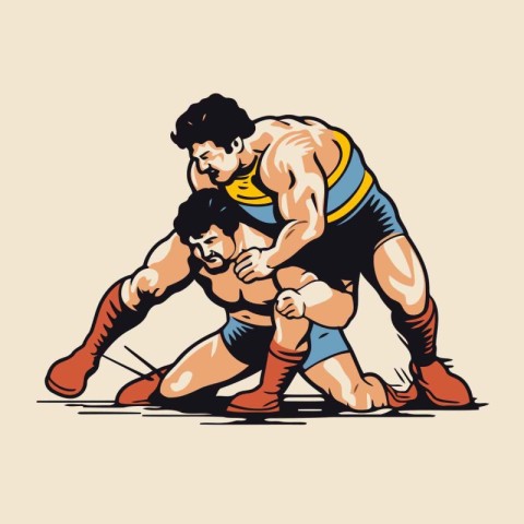 Wrestling action cartoon sport graphic vector. Wrestling. wrestl