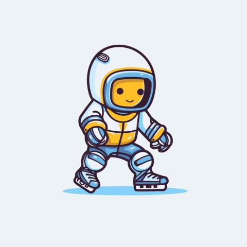 Astronaut cartoon character. vector illustration. eps10.