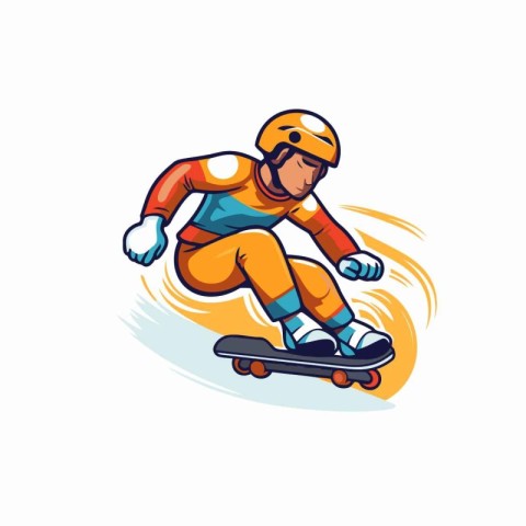 Snowboarder. Cartoon illustration of snowboarder vector icon for