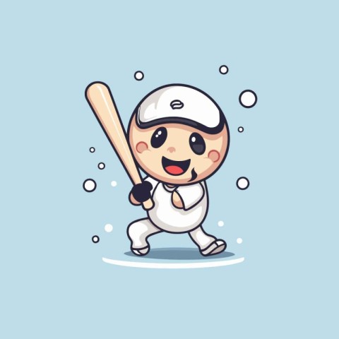 Baseball Player Cartoon Mascot Character Vector Illustration Des