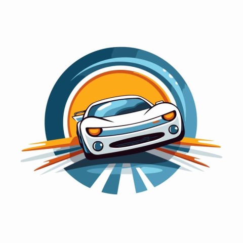 Sport car logo design template. Vector illustration of sport car