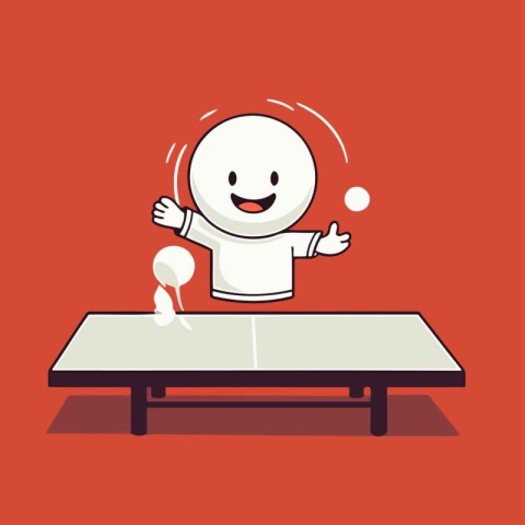 Table tennis flat design style vector illustration. Cartoon tabl