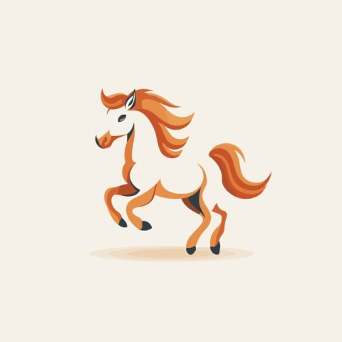 Horse icon. Vector illustration in flat style. Isolated on white