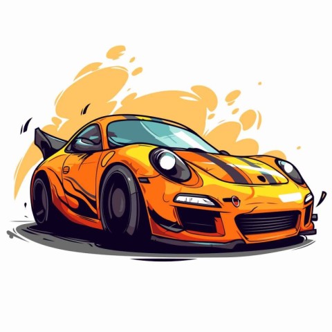 Vector illustration of a sport car on a white background with sp