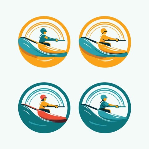 Kayaking design over white background. vector illustration eps10