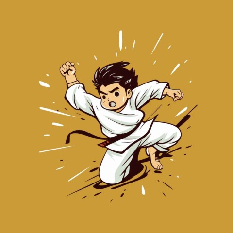 Karate kick vector illustration. karate kick vector. karate kick